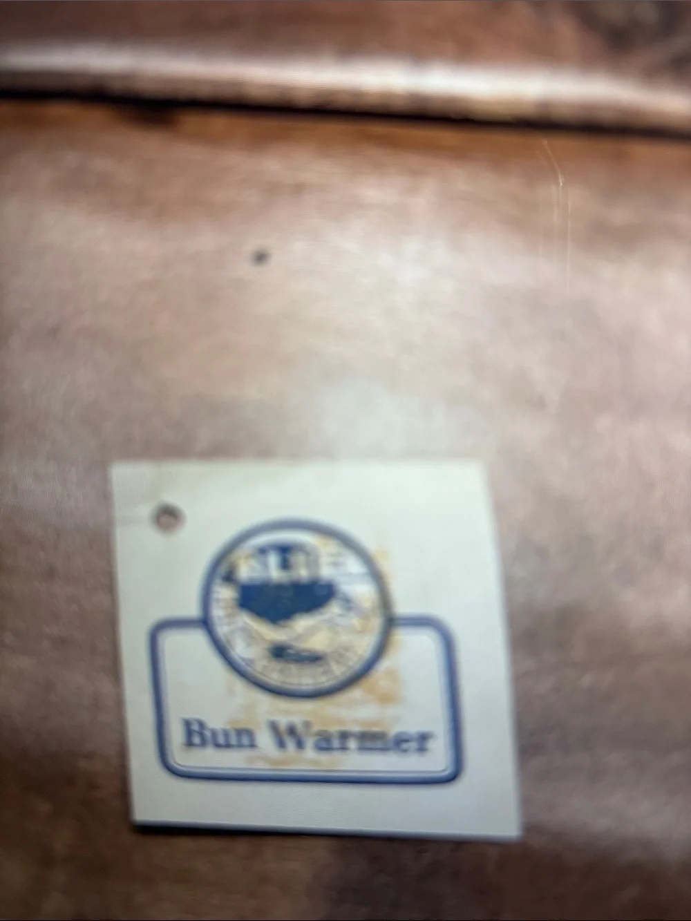Vintage Blue Moon Pottery Bun Warmer with Etched Shell Design. NWT